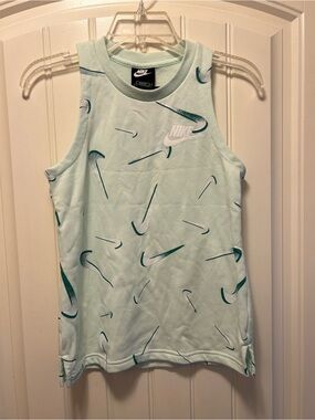 Nike Mint Green Swoosh Graphic Tank